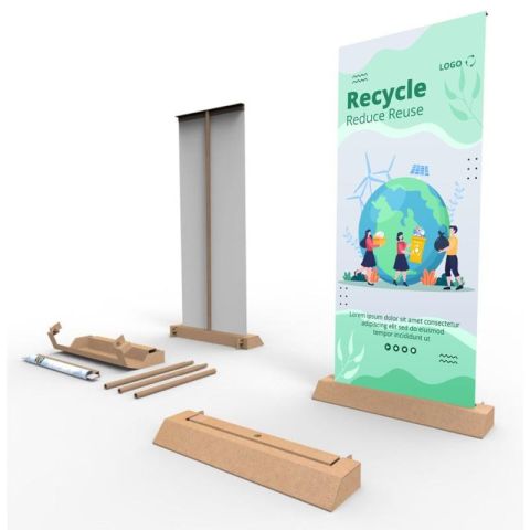 Kakémono roll-up carton recyclé personnalisable