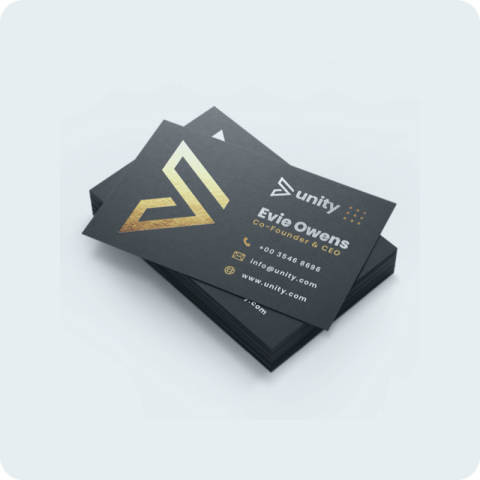 Carte de visite publicitaire avec dorure au choix