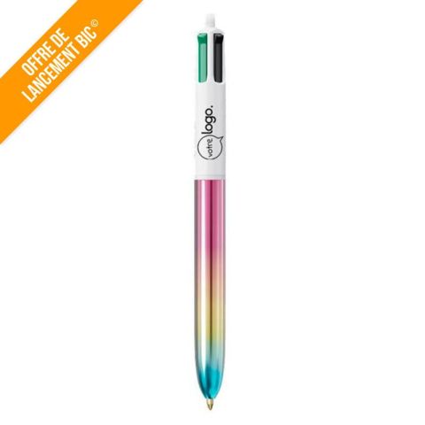Stylo 4 couleurs BIC® personnalisable métallique effet dégradé - Gradient