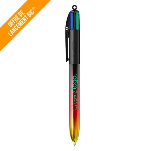 Stylo à bille 4 couleurs personnalisable  - BIC® Collection Drapeaux