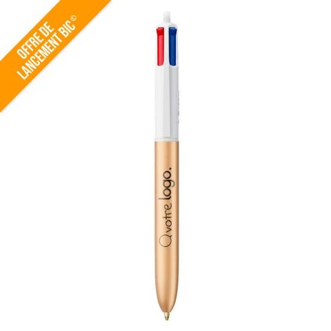 Stylo 4 couleurs BIC® avec design glacé personnalisable