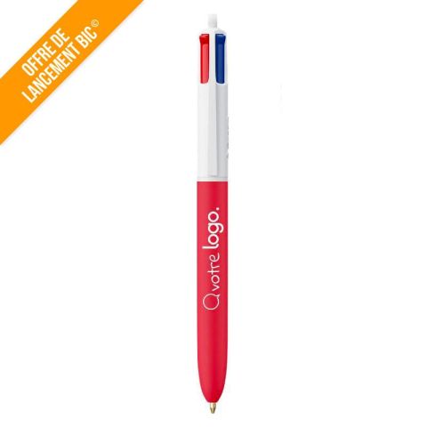 Stylo 4 Couleurs BIC® toucher doux et design durable personnalisable – Soft