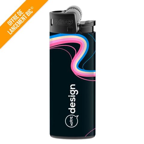 Briquet BIC® J25 taille mini noir personnalisable