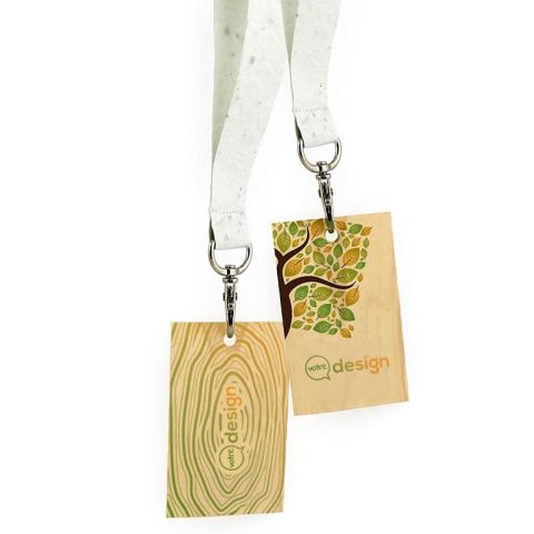 Badge publicitaire en bois personnalisable 85x54mm