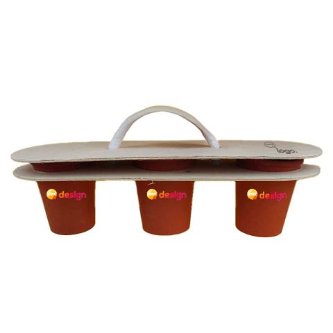 Kit de plantation publicitaire personnalisable – Trio de pots en terre cuite