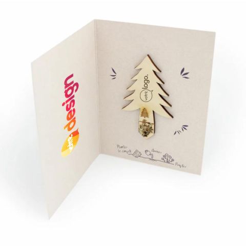 Carte publicitaire avec stick bois à graines