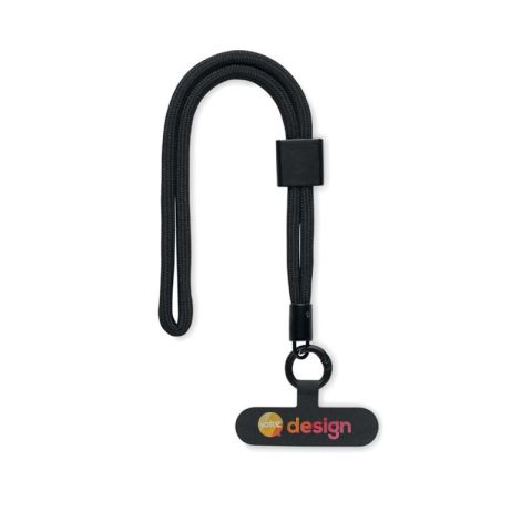 Sangle cordon porte-téléphone personnalisable en polyester RPET réglable - NONETTE WRIST