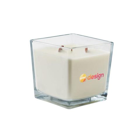 Grande bougie parfumée personnalisable en cire végétale vanille  - RIUADA