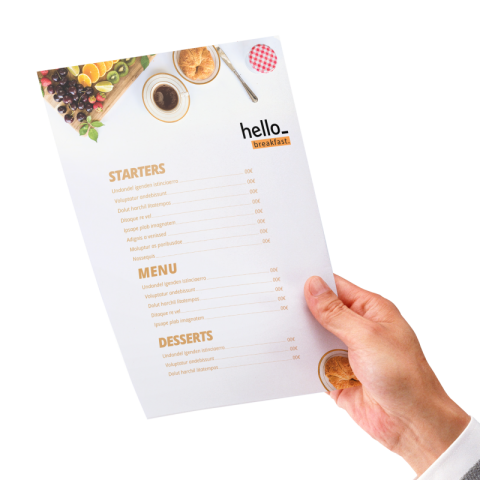 Menu personnalisé simple recto ou recto verso