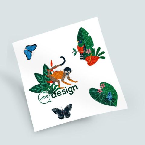 Tatouage personnalisé pailleté 10x10cm