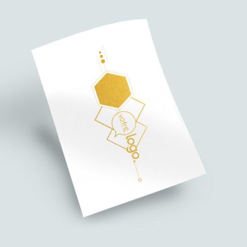 Tatouage personnalisé doré 4x6cm