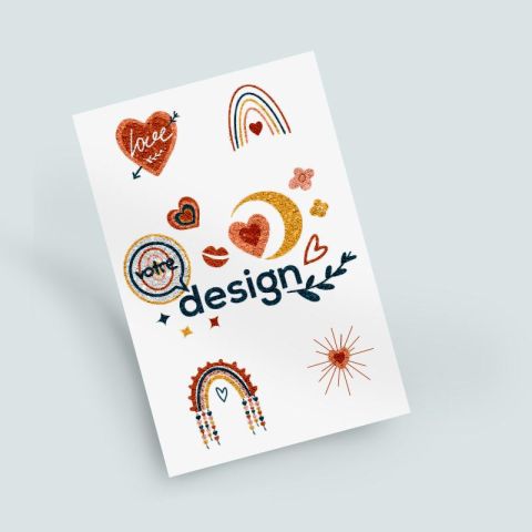 Tatouage personnalisé pailleté 8x12cm