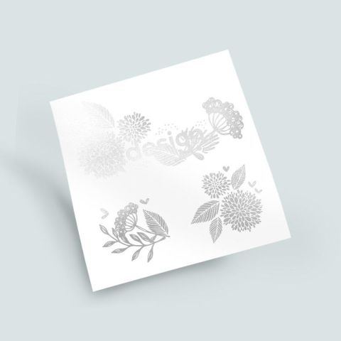 Tatouage publicitaire métallisé 8x8cm