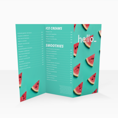 Cartes de menu à pli accordéon publicitaire
