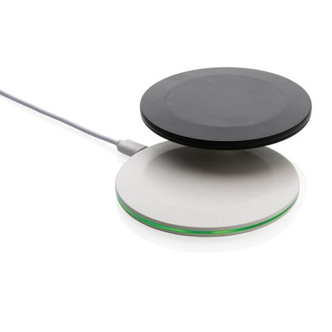 Chargeur rapide sans fil 15W en plastique recyclé RCS publicitaire