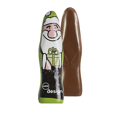 Mini père Noël en chocolat publicitaire