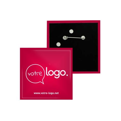 Badge carré personnalisé - 63x63mm