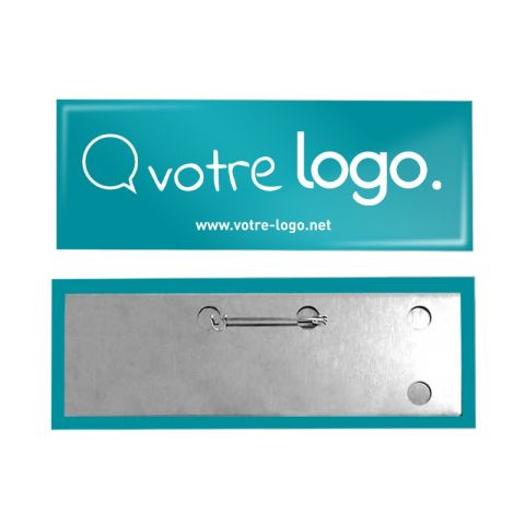 Badge rectangle personnalisé - 115x40mm