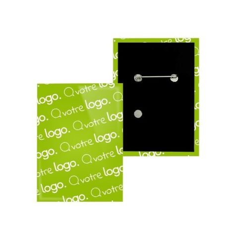 Badge rectangle personnalisé - 54x80mm