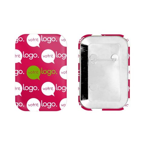 Badge rectangle personnalisé coins arrondis - 54x80mm