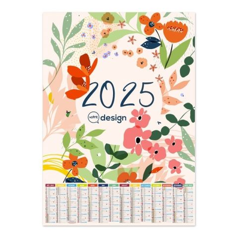 Calendrier bancaire effaçable publicitaire - planning mural création