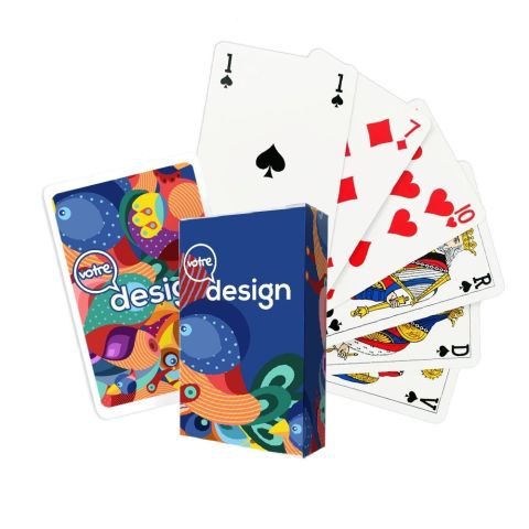 Jeu de belote 32 cartes avec étui personnalisé - 300g