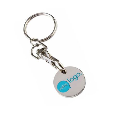 Porte-clés publicitaire avec jeton en métal