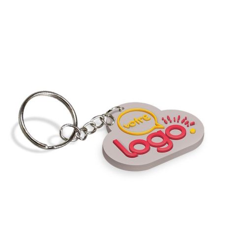 Porte-clés personnalisé en PVC souple 2D - de 41 à 50mm