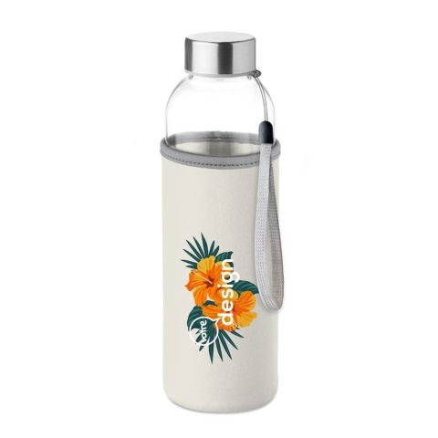 Bouteille en verre 500ml avec housse personnalisée – anti-fuite