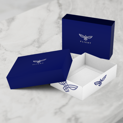 Boite de luxe avec couvercle publicitaire en carton