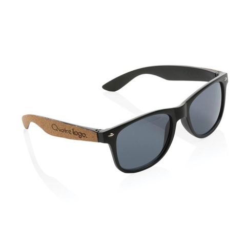 Lunettes de soleil personnalisée en PC recyclé GRS avec liège FSC®