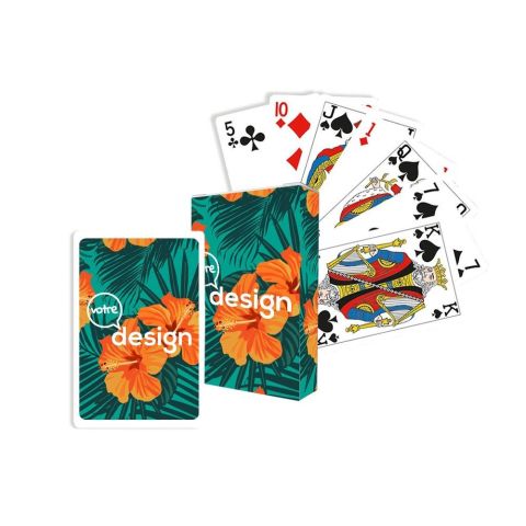Jeu de bridge 55 cartes avec étui publicitaire - 300g