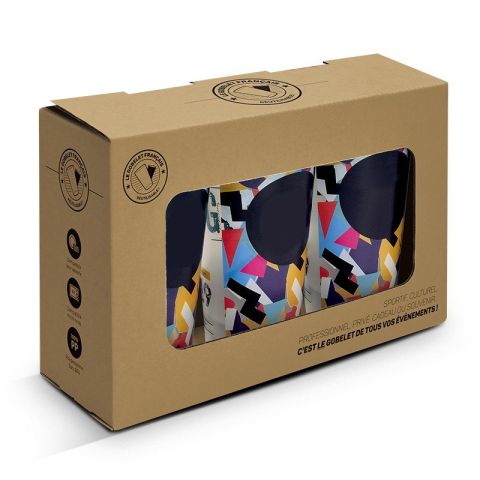 Boite en carton avec fenêtre pour 3 ou 6 gobelet