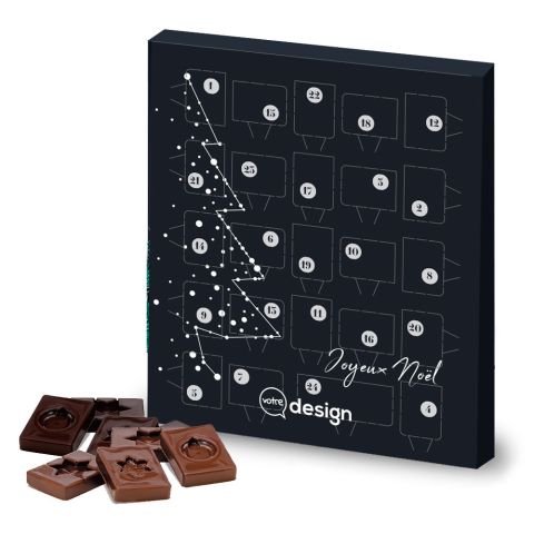 Calendrier de l'avent pré-personnalisés Basic 125g ®Le Petit Carré