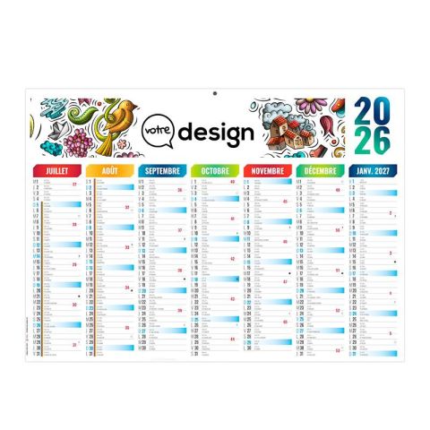 Calendrier bancaire publicitaire recto/verso - Arlequin