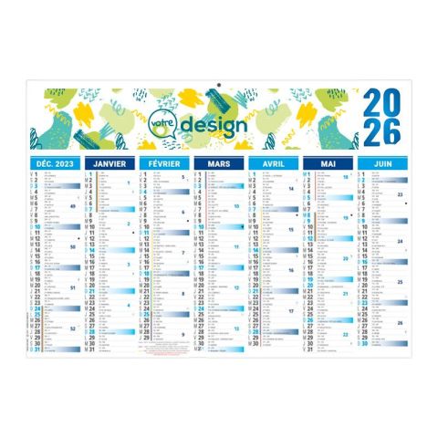 Calendrier bancaire publicitaire recto/verso Florentin - Bleu