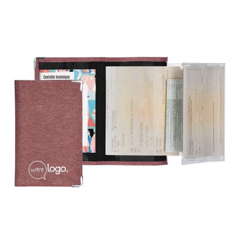 Porte carte grise personnalisé coloris chiné