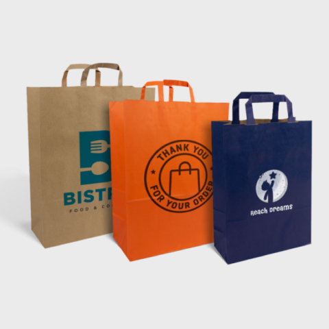 Sac kraft personnalisé anses plates