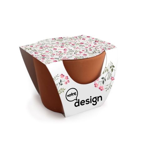 kit de plantation pot terre cuite 9 cm personnalisé