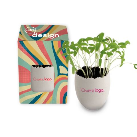 Kit de plantation petit oeuf publicitaire - Blanc