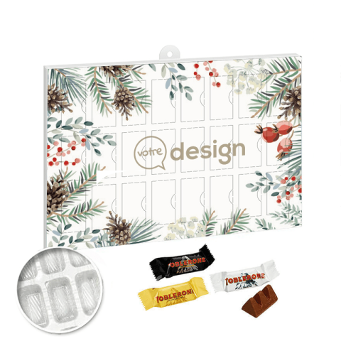 Calendrier de l'avent publicitaire Premium cadeau BUSINESS avec un Mix des Minis Toblerone