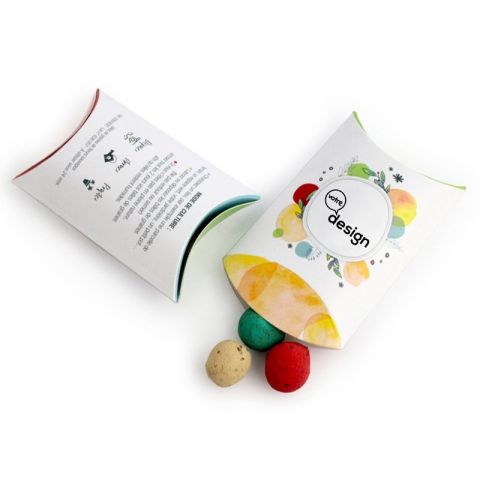 Berlingot personnalisé 3 billes de graines - 50x80x20 mm