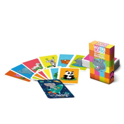 Jeu de memo 33 cartes avec etui publicitaire  - Animaux rigolos