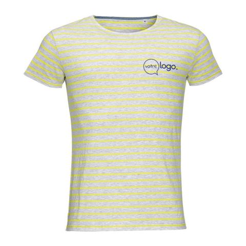 Tee-shirt homme col rond rayé personnalisé MILES