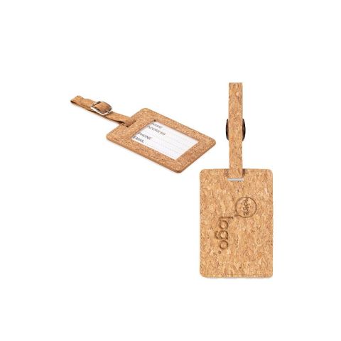 Etiquette à bagage en liège publicitaire COCO