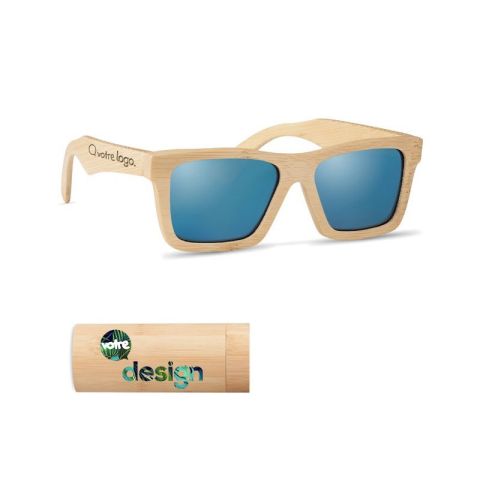 Lunettes de soleil personnalisées étui bambou WANAKA