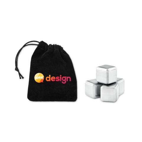 Set  4 glaçons personnalisés en acier inox ICY