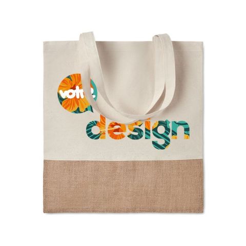 Sac à provisions publicitaire avec jute. INDIA TOTE