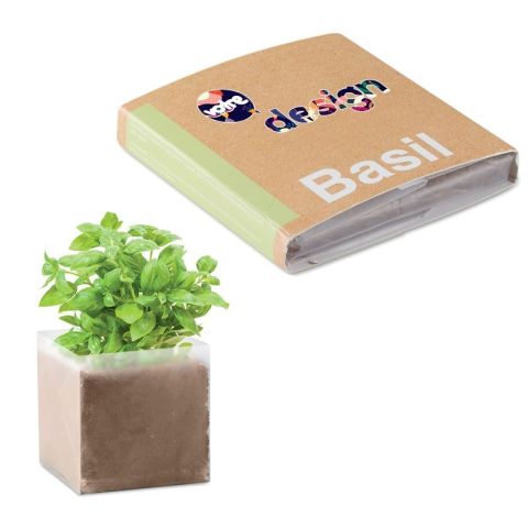 Substrat publicitaire avec graines de Basilic BASIL