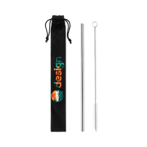 Paille et brossettes publicitaire en acier. COLD STRAW